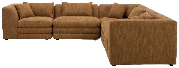 Moe's Home Collection Lowtide Classic 5-Piece Amber Glow L-Shaped Modular Sectional-1