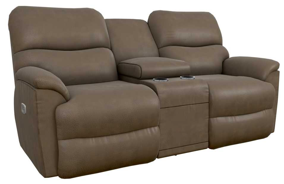 La-Z-Boy® Trouper Mink Power Reclining Loveseat with Console