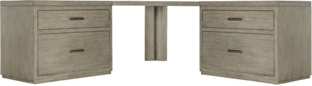 Hooker® Furniture Linville Falls Mink Corner Combo Desk with Two Lateral Files-1