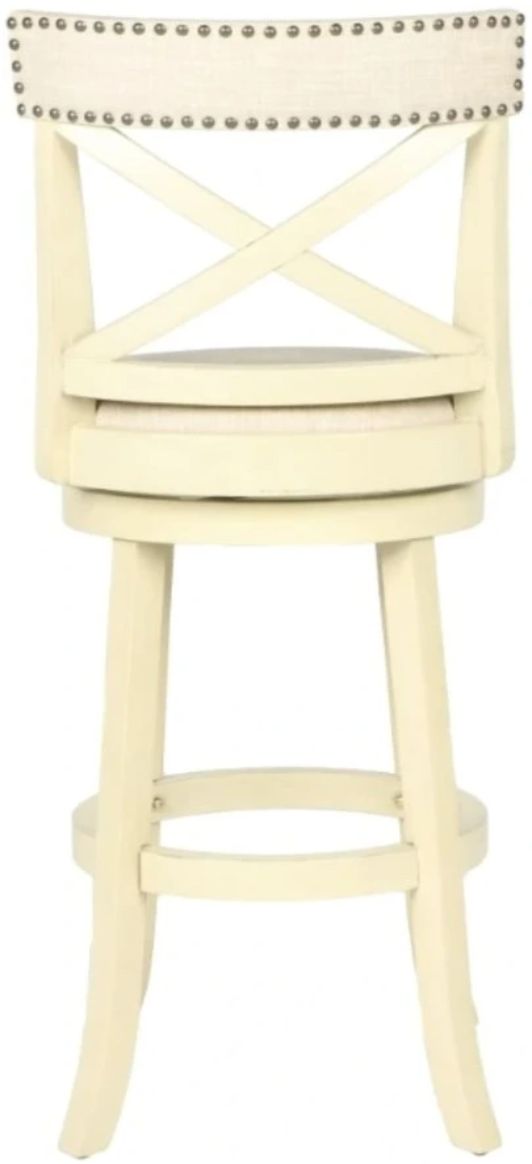 New Classic® Home Furnishings York White Swivel Bar Stool-3