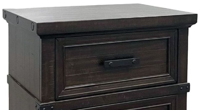 Elements International Colorado City Black Charcoal Nightstand-1