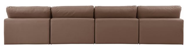 Meridian Furniture Comfy 4-Piece Brown Vegan Leather Sofa-2