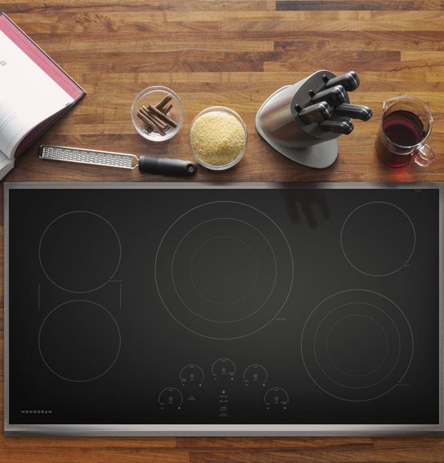 Monogram® 36" Stainless Steel Touch Control Electric Cooktop-2
