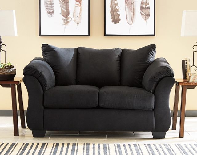 Signature Design by Ashley® Darcy Black Loveseat-1