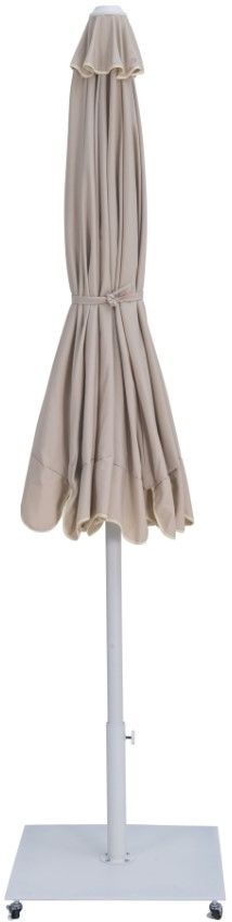 Meridian Furniture Amalfi Beige/White Aluminum Outdoor Patio Umbrella and Rectangular Base-1