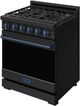 Thor Kitchen Gordon Ramsay Collection 30" Black Pro Style Gas Range with Precision Knob Control and Blue Trim-3