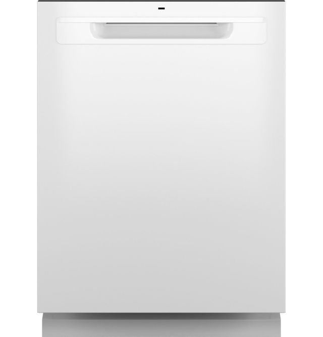 GE® ENERGY STAR® 24" White Top Control Built-In Dishwasher with Sanitize Cycle-0