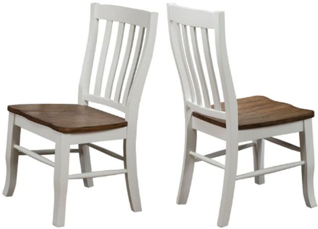 Winners Only® Pacifica Rustic Brown/White Dining Side Chair-2