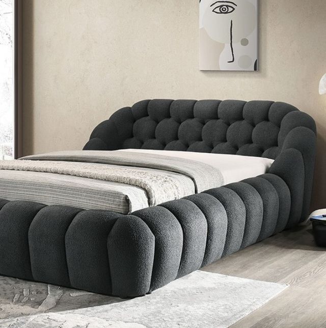 Furniture of America® Newquay Charcoal Eastern King Panel Bed-2