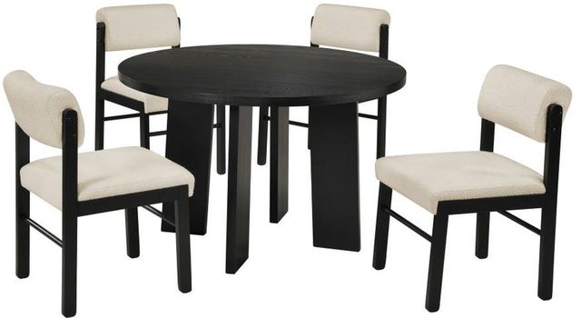 Coaster® Strouse 5-Piece Black/Cream Dining Table Set-0