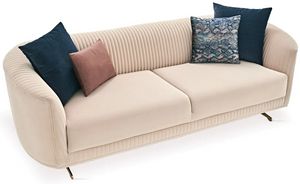 front left angled view of the Enza Home Vienna Cream 3-Seater Sofa