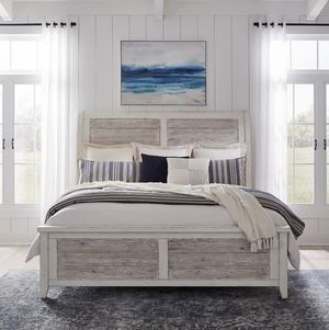 Liberty Furniture Backroads Parchment Brown/Weathered White Queen Sleigh Bed