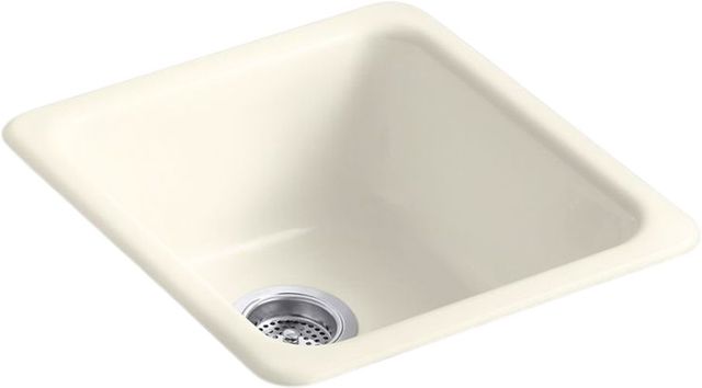 KOHLER® Iron/Tones® Biscuit 17" Top/Undermount Single-Bowl Bar Sink-0