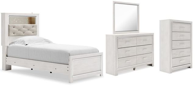Signature Design by Ashley® Altyra 4-Piece White Twin Panel Bookcase Bed Set-0