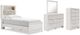 Signature Design by Ashley® Altyra 4-Piece White Twin Panel Bookcase Bed Set-0