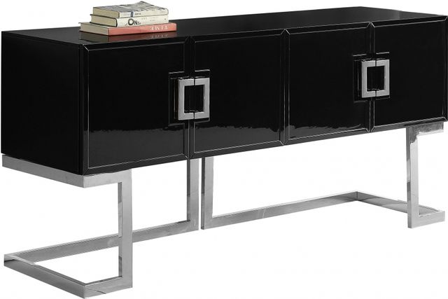 Meridian Furniture Beth Black/Chrome Buffet-0