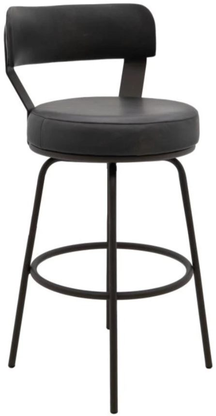 International Furniture Direct Maison Black/Blacksmithing Matte Black 24'' Counter Stool-0