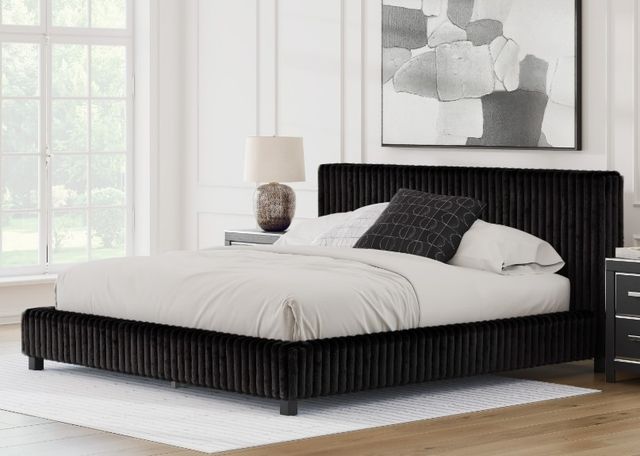 Signature Design by Ashley® Birmonton Black King Upholstered Bed-1