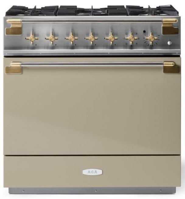 AGA™ Elise Series 36" Stainless Steel Pro Style Dual Fuel Range with Fawn Door-0