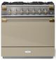 AGA™ Elise Series 36" Stainless Steel Pro Style Dual Fuel Range with Fawn Door-0