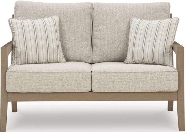 Signature Design by Ashley® Hallow Creek Driftwood Outdoor Loveseat with Cushion-1