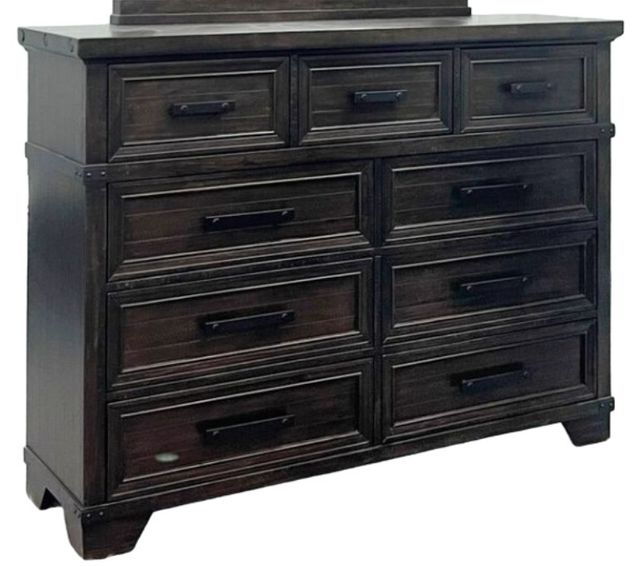 Elements International Colorado City Black Charcoal Dresser with Mirror-1