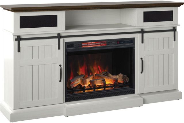 ClassicFlame® Manning Antique White Barn Door TV Stand-2