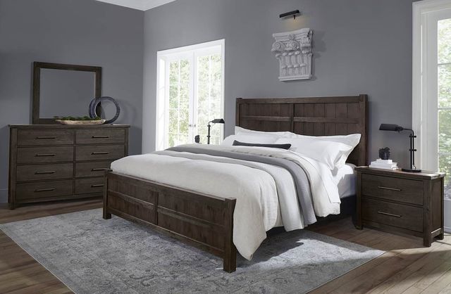 Vaughan-Bassett Dovetail Java King Board and Batten Panel Bed-1