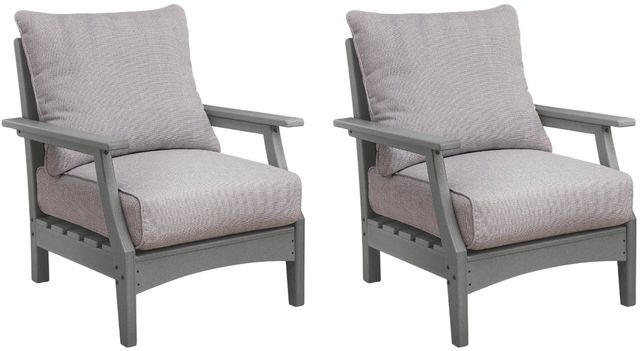 Signature Design by Ashley® Lone View Bay 2-Piece Beige/Gray Fabric/Plastic Outdoor Lounge Chair-0