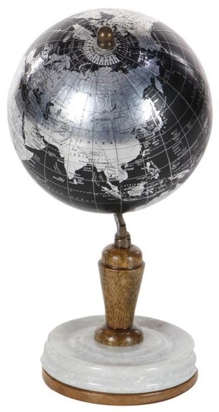 Deco Marche Black 5" Globe with Marble Base-1