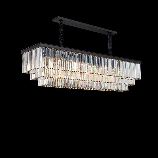 Michael Amini® Allure Black Rectangular LED Chandelier-1