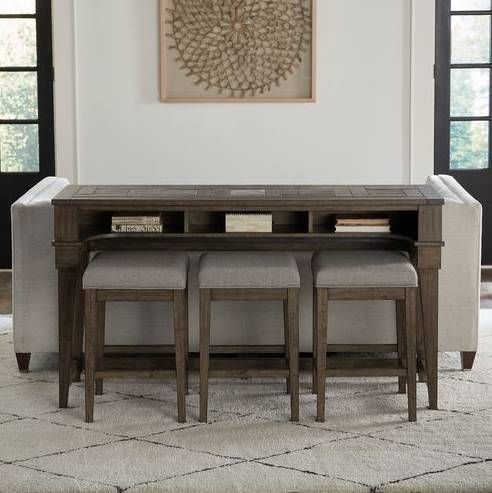 Liberty Furniture Arrowcreek 4-Piece Weathered Stone Console Table Set-1