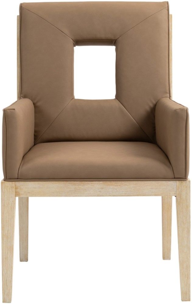 Meridian Furniture Gwendolyn Brown/Natural Vegan Leather Dining Chair-1