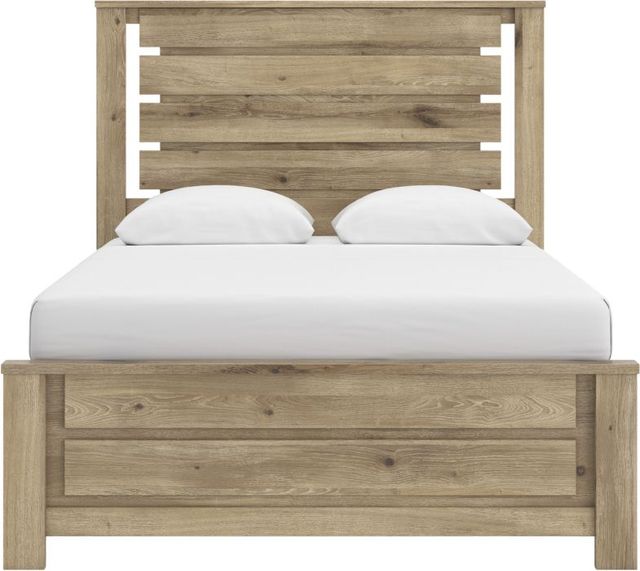 Benchcraft® Brozmont Tan Queen Panel Bed-3