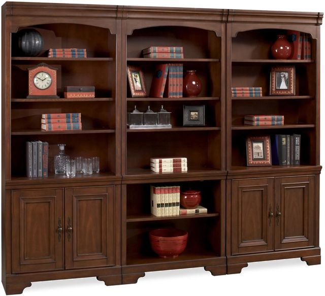 Aspenhome® Richmond Brown Burgundy Open Bookcases-3