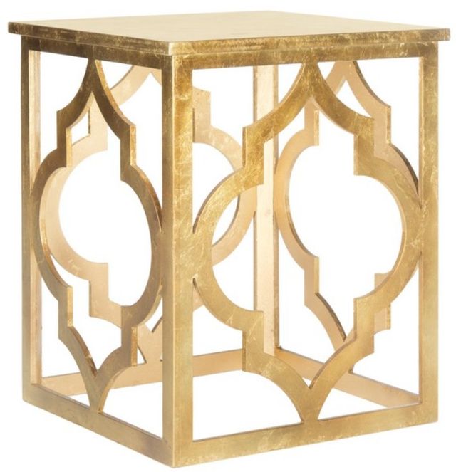 Safavieh Milo Gold Leaf Trellis End Table-0