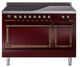 Ilve® Nostalgie II Noblesse 48'' Burgundy Pro Style Induction Range with Burnished Trim-0