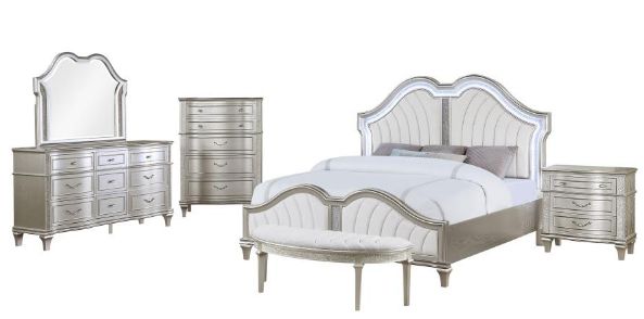 Coaster® Evangeline 5-Piece Silver Oak Eastern King Bedroom Set-0