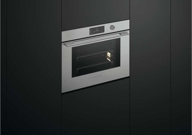 Fisher & Paykel Series 11 Contemporary 30" Brushed Silver Glass Combination Steam Oven-4
