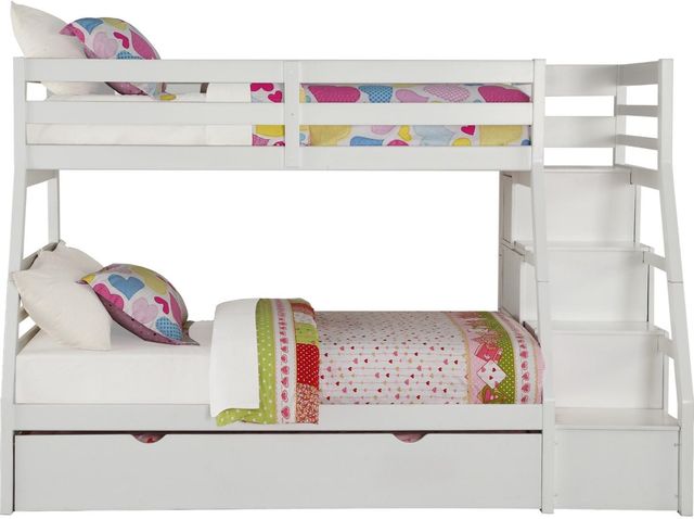 ACME Furniture Jason White Twin Over Full Bunk Bed with Trundle and Four Drawer Storage-3