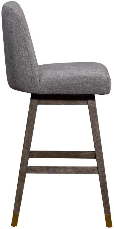 Armen Living Amelia 2-Piece Gray Oak/Mocha Swivel Barstool Set-4