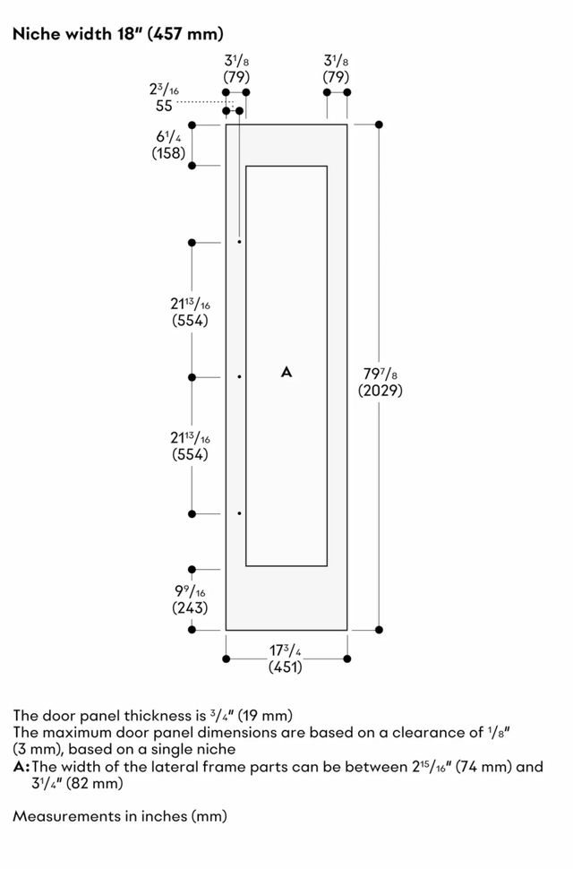 Gaggenau Vario Cooling Expressive Series 18" Dark Brushed Stainless Steel Frame Wine Column Door Panel, Left-Hinge-1