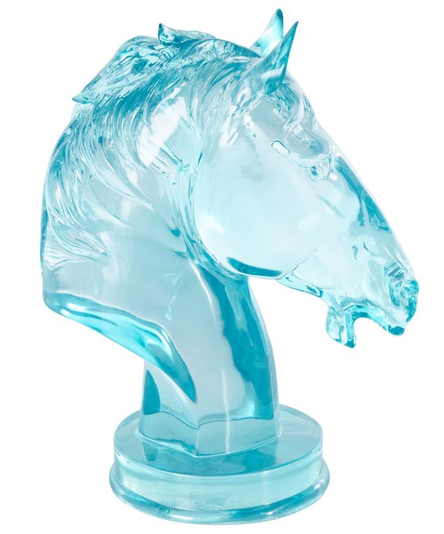 Deco Marche Cosmoliving by Cosmopolitan Light Blue Horse Tinted Decorative Sculpture-0