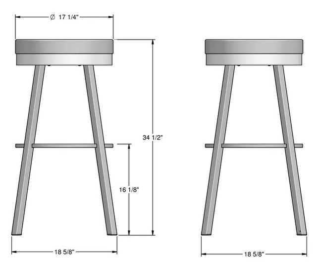 Amisco Customizable Rudy Swivel Spectator Stool-1