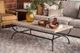 Universal Explore Home™ Griffith Park Beige Cocktail Table with Rubbed Bronze Base-1