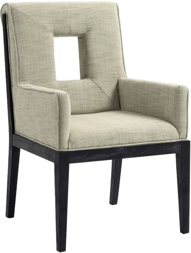 Meridian Furniture Gwendolyn Green/Black Linen Textured Upholstered Dining Chair-0