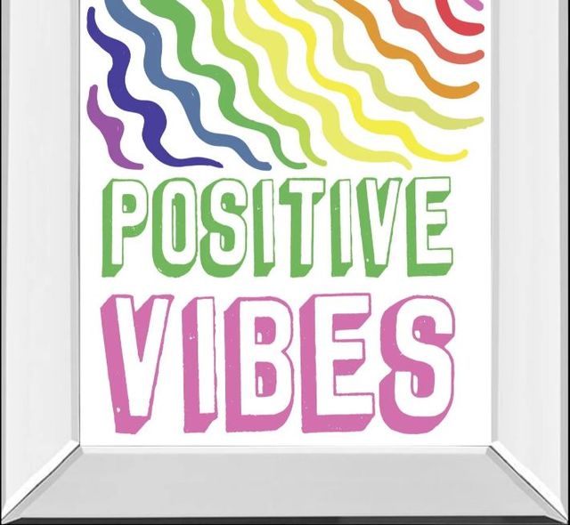 Classy Art Postivie Vibes by ElizabethMedley Mirror Framed Wall Art-1