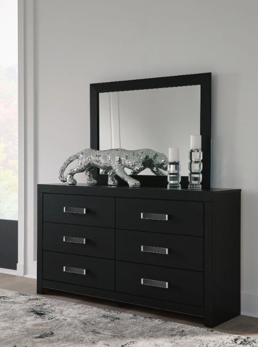 black dresser with mirror set Maribel - Black
