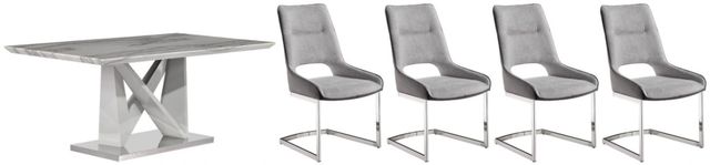 Global Furniture USA 5-Piece Gray Dining Set-0
