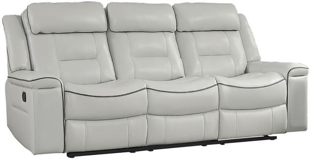 Homelegance® Darwan Light Gray Double Layflat Reclining Sofa-0